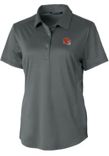 Cutter and Buck Cleveland Browns Womens Grey Helmet Prospect Short Sleeve Polo Shirt