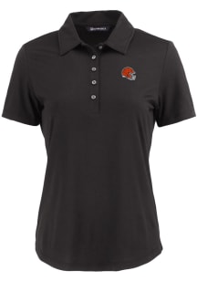 Cutter and Buck Cleveland Browns Womens  Helmet Coastline Eco Short Sleeve Polo Shirt