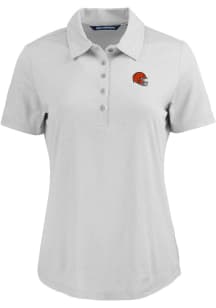 Cutter and Buck Cleveland Browns Womens Charcoal Helmet Coastline Eco Short Sleeve Polo Shirt