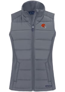 Cutter and Buck Cleveland Browns Womens Grey Helmet Evoke Vest