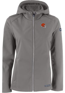 Cutter and Buck Cleveland Browns Womens Grey Helmet Evoke Light Weight Jacket