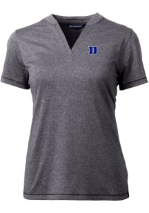 Cutter and Buck Duke Blue Devils Womens Grey Forge Short Sleeve T-Shirt