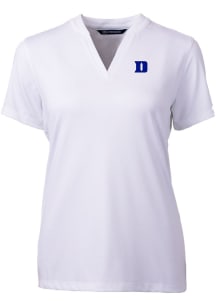 Cutter and Buck Duke Blue Devils Womens White Forge Short Sleeve T-Shirt