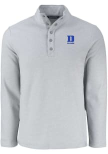 Cutter and Buck Duke Blue Devils Mens Grey Alumni Hunts Point Long Sleeve Qtr Zip Pullover