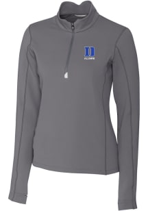 Cutter and Buck Duke Blue Devils Womens Grey Alumni Traverse Qtr Zip