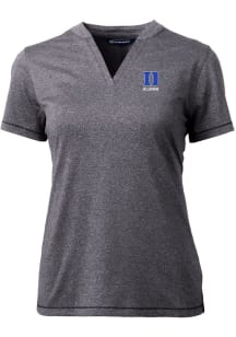 Cutter and Buck Duke Blue Devils Womens Grey Alumni Forge Short Sleeve T-Shirt