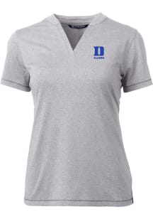 Cutter and Buck Duke Blue Devils Womens Grey Alumni Forge Short Sleeve T-Shirt