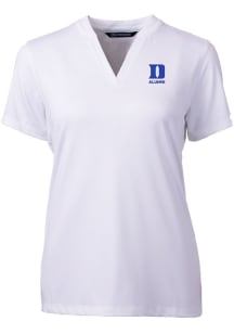 Cutter and Buck Duke Blue Devils Womens White Alumni Forge Short Sleeve T-Shirt