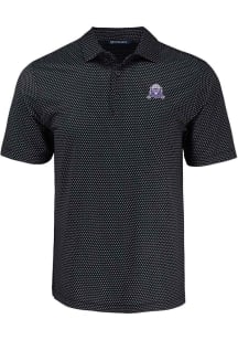 Northwestern Wildcats Black Cutter and Buck Vault Shadow Check Big and Tall Polo