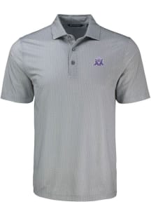 Northwestern Wildcats Grey Cutter and Buck Vault Shadow Check Big and Tall Polo