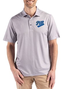 Pitt Panthers Grey Cutter and Buck Vault Shadow Check Big and Tall Polo