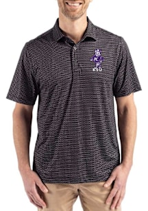Cutter and Buck K-State Wildcats Black Vintage Shadow Check Big and Tall Polo