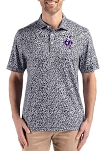 Cutter and Buck K-State Wildcats Black Vintage Pike Flora Big and Tall Polo
