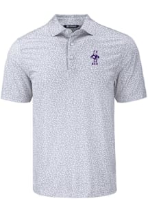 Cutter and Buck K-State Wildcats Grey Vintage Pike Flora Big and Tall Polo