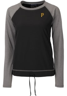 Cutter and Buck Pittsburgh Pirates Womens Black Response Lightweight Long Sleeve Pullover
