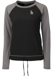 Cutter and Buck Los Angeles Dodgers Womens Black Response Lightweight Long Sleeve Pullover