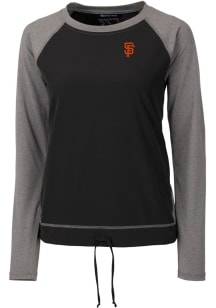 Cutter and Buck San Francisco Giants Womens Black Response Lightweight Long Sleeve Pullover