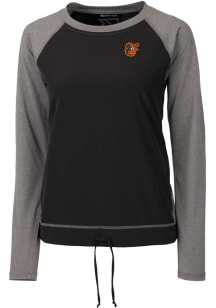 Cutter and Buck Baltimore Orioles Womens Black Response Lightweight Long Sleeve Pullover