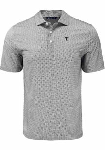 Cutter and Buck Texas Rangers Black Mono Pike Diamond Dot Big and Tall Polo