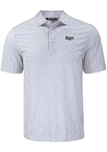 Cutter and Buck Tampa Bay Rays Grey Mono Pike Flora Big and Tall Polo