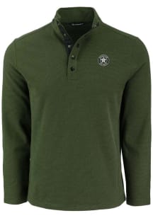 Cutter and Buck Houston Astros Mens Green Mono Hunts Point Long Sleeve Qtr Zip Pullover