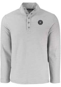 Cutter and Buck Houston Astros Mens Grey Mono Hunts Point Long Sleeve Qtr Zip Pullover