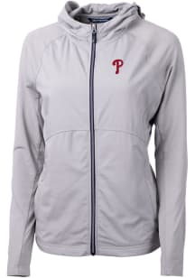 Cutter and Buck Philadelphia Phillies Womens Grey Adapt Eco Light Weight Jacket