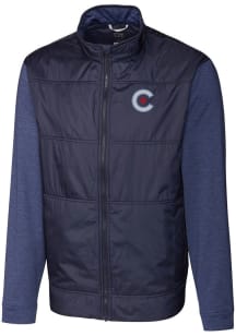 Cutter and Buck Chicago Cubs Mens Navy Blue City Connect Stealth Big and Tall Light Weight Jacke..