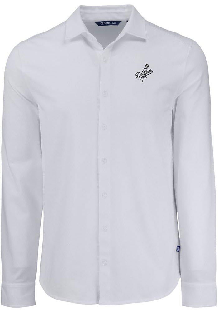 dodgers dress shirt Los Angeles Dodgers Long Sleeve Button Down Dress Shirt | Men | Tour Blue/White | S