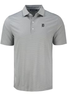 Cutter and Buck Detroit Tigers Mens Grey Mono Forge Eco Fine Line Short Sleeve Polo