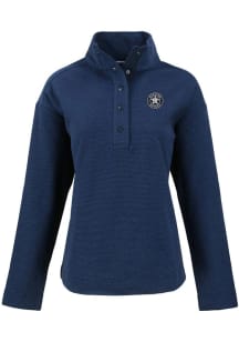 Cutter and Buck Houston Astros Womens Navy Blue Mono Hunts Point Qtr Zip