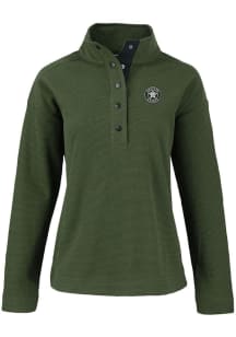 Cutter and Buck Houston Astros Womens Green Mono Hunts Point Qtr Zip