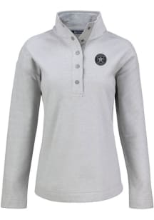 Cutter and Buck Houston Astros Womens Grey Mono Hunts Point Qtr Zip