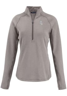 Cutter and Buck Chicago White Sox Womens Grey Mono Pehastin Qtr Zip