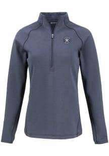 Cutter and Buck Houston Astros Womens Navy Blue Mono Pehastin Qtr Zip