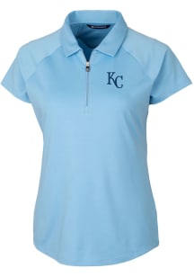 Cutter and Buck Kansas City Royals Womens Light Blue Forge Short Sleeve Polo Shirt