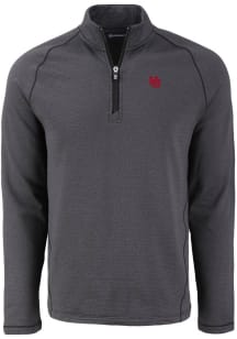 Mens Nebraska Cornhuskers Black Cutter and Buck Vault Pehastin Qtr Zip Pullover