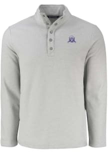 Cutter and Buck Northwestern Wildcats Mens Grey Vault Hunts Point Long Sleeve Qtr Zip Pullover