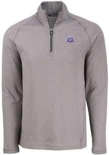 Cutter and Buck Northwestern Wildcats Mens Grey Vault Pehastin Long Sleeve Qtr Zip Pullover