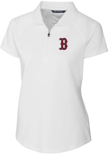 Cutter and Buck Boston Red Sox Womens White Forge Short Sleeve Polo Shirt