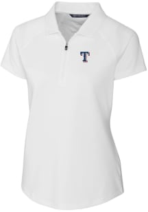 Cutter and Buck Texas Rangers Womens White Forge Short Sleeve Polo Shirt