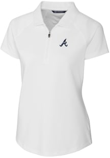 Cutter and Buck Atlanta Braves Womens White Forge Short Sleeve Polo Shirt