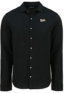 Cutter and Buck Vanderbilt Commodores Mens Black Vault Advantage Soft Pique Long Sleeve Dress Shir..