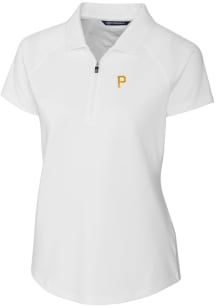 Cutter and Buck Pittsburgh Pirates Womens White Forge Short Sleeve Polo Shirt