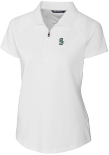 Cutter and Buck Seattle Mariners Womens White Forge Short Sleeve Polo Shirt
