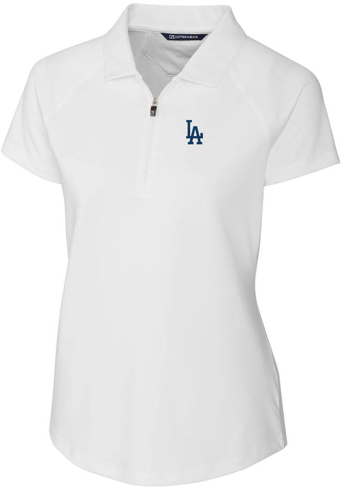 Women's Antigua White Los Angeles Dodgers Compass Polo