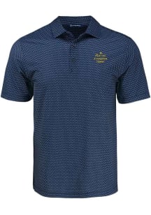 Cutter and Buck Notre Dame Fighting Irish Mens Navy Blue Champion Pike Shadow Check Short Sleeve..