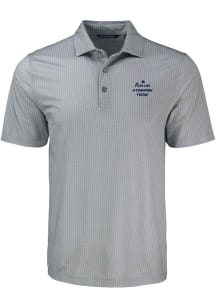 Cutter and Buck Notre Dame Fighting Irish Mens Grey Champion Pike Shadow Check Short Sleeve Polo