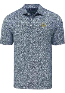 Cutter and Buck Notre Dame Fighting Irish Mens Navy Blue Champion Pike Flora Short Sleeve Polo