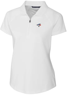 Cutter and Buck Toronto Blue Jays Womens White Forge Short Sleeve Polo Shirt